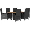 Image de vidaXL - 7-delige - Tuinset - met - kussens - poly - rattan - zwart
