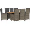 Image de vidaXL - 9-delige - Tuinset - met - kussens - poly - rattan - grijs