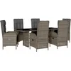 Image de vidaXL - 7-delige - Tuinset - met - kussens - poly - rattan - grijs