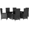 Image de vidaXL - 7-delige - Tuinset - met - kussens - poly - rattan - zwart