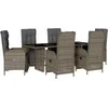 Image de vidaXL - 7-delige - Tuinset - met - kussens - poly - rattan - grijs