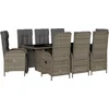 Image de vidaXL - 9-delige - Tuinset - met - kussens - poly - rattan - grijs