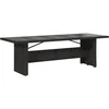 Image de vidaXL - Tuintafel - met - glazen - blad - 240x90x75 - cm - poly - rattan
