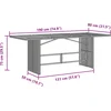 Image de vidaXL - Tuintafel - met - glazen - blad - 190x80x75 - cm - poly - rattan - zwart