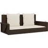 Image de vidaXL - Schommelbank - met - kussens - 119x56x48 - cm - poly - rattan - bruin