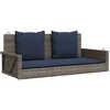 Image de vidaXL - Schommelbank - met - kussens - 119x56x48 - cm - poly - rattan - grijs