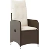Image de vidaXL - Tuinstoel - verstelbaar - met - kussens - poly - rattan - bruin