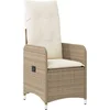 Image de vidaXL - Tuinstoel - verstelbaar - met - kussens - poly - rattan - beige