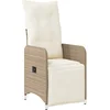 Image de vidaXL - Tuinstoel - verstelbaar - met - kussens - poly - rattan - beige