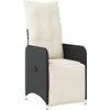 Image de vidaXL - Tuinstoelen - 2 - st - verstelbaar - met - tafel - poly - rattan - zwart