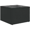 Image de vidaXL - Tuintafel - met - glazen - blad - zwart - 55x55x37 - cm - poly - rattan