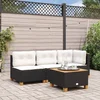 Image de vidaXL - Tuinstoel - zonder - armleuningen - met - kussens - zwart - poly - rattan
