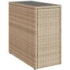 Image de vidaXL - Tuinbijzettafel - met - glazen - blad - 58x27,5x55 - cm - poly - rattan - beige