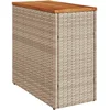 Image de vidaXL - Tuinbijzettafel - met - houten - blad - 58x27,5x55 - cm - poly - rattan - beige