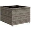 Image de vidaXL - Tuintafel - met - glazen - blad - 55x55x37 - cm - poly - rattan - grijs