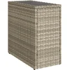 Image de vidaXL - Tuinbijzettafel - glasblad - 58x27,5x55 - cm - poly - rattan - lichtgrijs