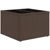 Image de vidaXL - Tuintafel - met - glazen - blad - 55x55x37 - cm - poly - rattan - bruin