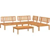 Image de vidaXL - 4-delige - Loungeset - pallet - massief - acaciahout