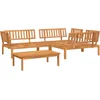 Image de vidaXL - 4-delige - Loungeset - pallet - massief - acaciahout