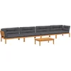 Image de vidaXL - 5-delige - Loungeset - pallet - met - kussens - massief - acaciahout