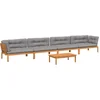 Image de vidaXL - 5-delige - Loungeset - pallet - met - kussens - massief - acaciahout