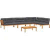 Image de vidaXL - 5-delige - Loungeset - pallet - met - kussens - massief - acaciahout
