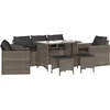 Image de vidaXL - 6-delige - Loungeset - met - kussens - poly - rattan - grijs