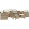 Image de vidaXL - 6-delige - Loungeset - met - kussens - poly - rattan - beige