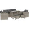 Image de vidaXL - 6-delige - Loungeset - met - kussens - poly - rattan - lichtgrijs