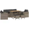 Image de vidaXL - 6-delige - Loungeset - met - kussens - poly - rattan - grijs