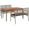 Image de vidaXL - 3-delige - Tuinset - met - kussens - poly - rattan - grijs