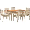 Image de vidaXL - 7-delige - Tuinset - met - kussens - poly - rattan - beige