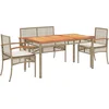 Image de vidaXL - 4-delige - Tuinset - met - kussens - poly - rattan - beige