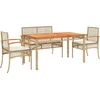 Image de vidaXL - 5-delige - Tuinset - met - kussens - poly - rattan - beige