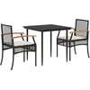 Image de vidaXL - 3-delige - Tuinset - met - kussens - poly - rattan - zwart
