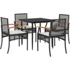 Image de vidaXL - 5-delige - Tuinset - met - kussens - poly - rattan - zwart
