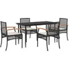 Image de vidaXL - 5-delige - Tuinset - met - kussens - poly - rattan - zwart