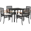Image de vidaXL - 5-delige - Tuinset - met - kussens - poly - rattan - zwart