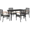 Image de vidaXL - 5-delige - Tuinset - met - kussens - poly - rattan - zwart