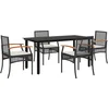 Image de vidaXL - 5-delige - Tuinset - met - kussens - poly - rattan - zwart