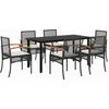 Image de vidaXL - 7-delige - Tuinset - met - kussens - poly - rattan - zwart