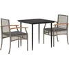 Image de vidaXL - 3-delige - Tuinset - met - kussens - poly - rattan - grijs