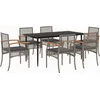 Image de vidaXL - 7-delige - Tuinset - met - kussens - poly - rattan - grijs