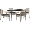 Image de vidaXL - 5-delige - Tuinset - met - kussens - poly - rattan - grijs