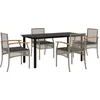 Image de vidaXL - 5-delige - Tuinset - met - kussens - poly - rattan - grijs