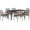 Image de vidaXL - 7-delige - Tuinset - met - kussens - poly - rattan - grijs