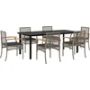 Image de vidaXL - 7-delige - Tuinset - met - kussens - poly - rattan - grijs