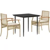 Image de vidaXL - 3-delige - Tuinset - met - kussens - poly - rattan - beige