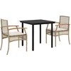 Image de vidaXL - 3-delige - Tuinset - met - kussens - poly - rattan - beige