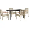 Image de vidaXL - 5-delige - Tuinset - met - kussens - poly - rattan - beige